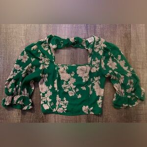 Sienna Sky Green Floral Blouse Size Small